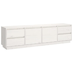 Maison Chic Meuble TV scandinave - Banc TV pour salon Blanc 176x37x47,5 cm Bois de pin massif -MN30239