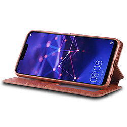 Wewoo Housse Coque Pour Huawei Mate 20 Lite / Maimang 7 AZNS Calf Texture Magnetic Horizontal Flip PU en cuir avec support et fentes cartes et cadre photo marron pas cher