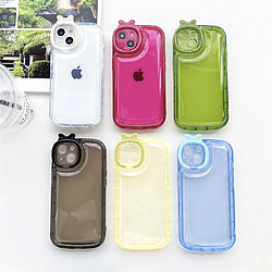 GUPBOO Étui pour iPhone13ProMax Étui de téléphone portable transparent de couleur unie avec nœud simple en silicone