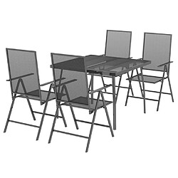 Avis Salle à manger de jardin 5 pcs,Table et chaise à dîner anthracite acier -MN24305