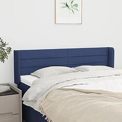 Maison Chic Tête de lit scandinave avec oreilles,meuble de chambre Bleu 147x16x78/88 cm Tissu -MN65227