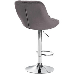 Acheter Decoshop26 Set de 2 tabourets de bar coutures décoratives losanges assise en velours gris et cadre en métal chromé TDB10772