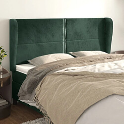 Maison Chic Tête de lit moderne avec oreilles pour chambre - Décoration de lit Vert foncé 163x23x118/128 cm Velours -MN46795