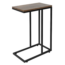 ML DESIGN MODERN LIVING Table d'appoint en forme de C 45x25x64 cm noir/marron en bois avec structure métallique ML-Design