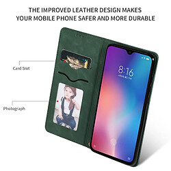 Wewoo Housse Coque Étui en cuir avec rabat horizontal magnétique Business Skin Feel rétro pour Xiaomi 9 vert armée