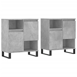 vidaXL Buffets 2 pcs gris béton bois d'ingénierie