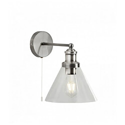 Searchlight Applique murale pyramid - abat-jour en verre transparent inox