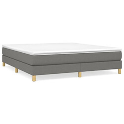 vidaXL Sommier à lattes de lit avec matelas Gris foncé 160x200cm Tissu