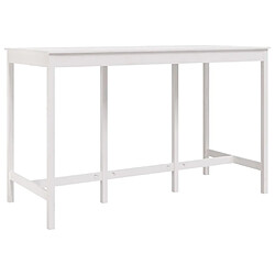 vidaXL Table de bar Blanc 180x80x110 cm Bois massif de pin