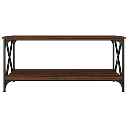 Avis vidaXL Table basse Chêne marron 100x50x45 cm Bois d'ingénierie et fer