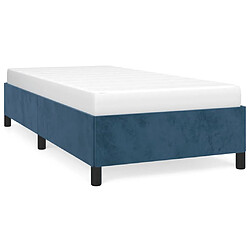 vidaXL Cadre de lit sans matelas bleu foncé 90x190 cm velours