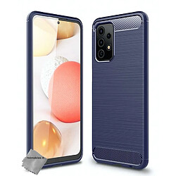 Htdmobiles Coque silicone gel carbone pour Samsung Galaxy A52 5G + film ecran - BLEU FONCE