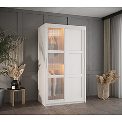 Abiks Meble Armoire Flutes 2 à Portes Coulissantes 200/180/62 2 Portes (blanc) pas cher