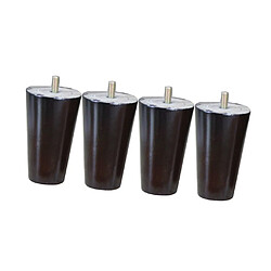 4pcs Cône Forme Eucalyptus Meubles En Bois Massif Canapé Pattes Noires 4 * 6 * 10cm