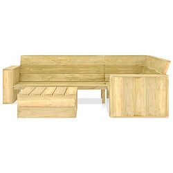 vidaXL Salon de jardin 2 pcs Bois de pin imprégné