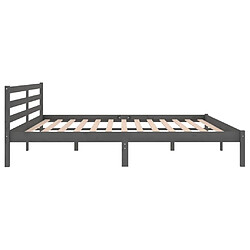 Maison Chic Lit adulte - Lit simple Cadre de lit,Structure du lit Contemporain Bois massif de pin 200x200 cm Gris -MN64837 pas cher