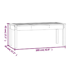 vidaXL Banc de jardin gris 109x44x45 cm bois massif de pin pas cher