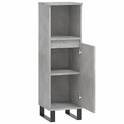 Maison Chic Armoire de salle de bain,Meuble de rangement,Meuble haut gris béton 30x30x100 cm -GKD284942 pas cher