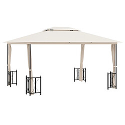 Maison Chic Tonnelle | Pergola avec parois et toit double 3x4 m Crème -GKD90843