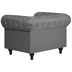 Acheter Beliani Fauteuil CHESTERFIELD Tissu Gris clair