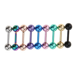 9 pièces en acier inoxydable barbell langue lèvre helix stud bouclier 16g 4mm balle