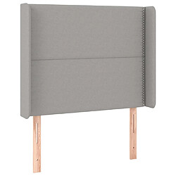 Maison Chic Tête de lit moderne avec oreilles pour chambre - Décoration de lit Gris clair 93x16x118/128 cm Tissu -MN33502