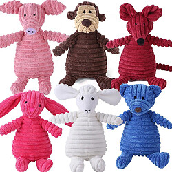 Jouets en velours côtelé pour petits grands chiens Forme animale Peluche Pet Puppy Squeaky Chew Resistant Toy Pets Accessoires Fournitures