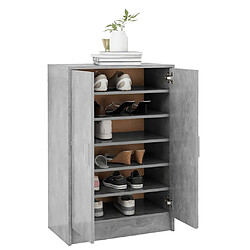 Avis vidaXL Armoire à chaussures Gris béton 60x35x92 cm Bois d’ingénierie