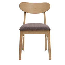 Avis Decoshop26 Lot de 2 chaises de salle à manger cuisine avec dossier en tissu taupe et structure en bois 04_0007382