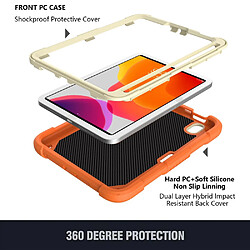 Coque en TPU + silicone avec béquille et bandoulière beige/Orange pour votre Apple iPad mini (2021)