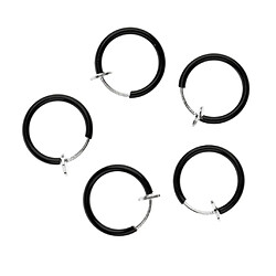 Avis 5pcs faux clip sur le nez oreille septum lèvre sourcil anneau d'oreille pas-piercing noir