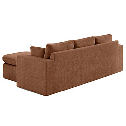 Avis Lisa Design Calgary - canapé d'angle déhoussable et modulable 3 places + 1 pouf en velours texturé