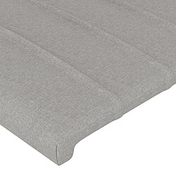 Maison Chic Tête de lit scandinave à LED,meuble de chambre Gris clair 93x16x118/128 cm Tissu -MN43612 pas cher