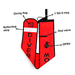 Acheter Tube De Bouée De Marquage De Surface SMB De Plongée Sous-marine Et Ruban Réfléchissant Orange (4FT)