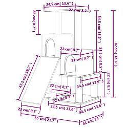 vidaXL Arbre à chat avec griffoirs en sisal Crème 82 cm pas cher