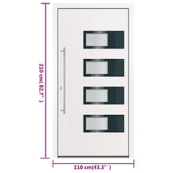 vidaXL Porte d'entrée Blanc 110x210 cm Aluminium et PVC pas cher