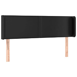 vidaXL Tête de lit avec oreilles Noir 147x16x78/88 cm Similicuir