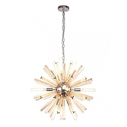 Luminaire Center Suspension 10 ampoules Nickel poli,or champagne