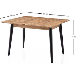 Acheter Hanah Home Table de repas extensible Dolunay noir, marron.