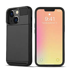 Coque en TPU anti-rayures avec porte-cartes coulissant noir pour votre Apple iPhone 13 Pro 6.1 pouces