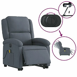 Maison Chic Fauteuil Relax pour salon, Fauteuil inclinable de massage électrique gris foncé velours -GKD17172 pas cher