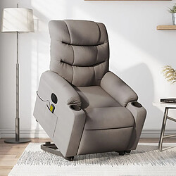 Maison Chic Fauteuil Relax pour salon, Fauteuil inclinable de massage électrique Taupe Tissu -GKD65787