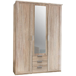 Acheter Pegane Chambre à coucher complète enfant (lit 90x200cm+ tiroir + chevet + armoire) coloris imitation chêne