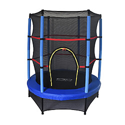 Trampoline Extérieur pour Enfant Outdoor Toys Happy Jump Blue Ø140 cm avec Filet de Sécurité