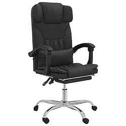 vidaXL Fauteuil de massage inclinable de bureau Noir Similicuir