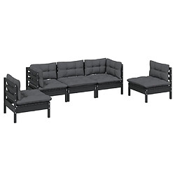 Avis Maison Chic Salon de jardin 5 pcs + coussins - Mobilier/Meubles de jardin - Table et chaises d'extérieur Bois de pin massif -MN58008