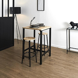 The Home Deco Factory Ensemble mange debout et 2 tabourets Kalo - Marron et noir