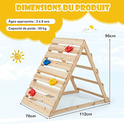 Acheter Helloshop26 Escaladeur triangle double face en bois avec rochers colorés et échelles d'escalade triangle d'escalade montessori pour 3-8 ans naturel 20_0008542