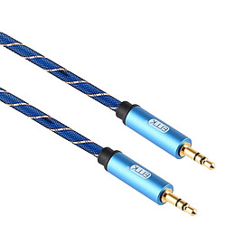 Wewoo Câble audio tressé en nylon EMK de 3,5 mm pour grille mâle haut-parleur / ordinateur portable / casquelongueur 0,5 m bleu