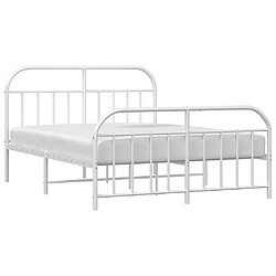 Acheter Maison Chic Lit adulte - Lit simple Cadre de lit métal avec tête de lit/pied de lit,Structure du lit Contemporain pour chambre blanc 180x200cm -MN64578